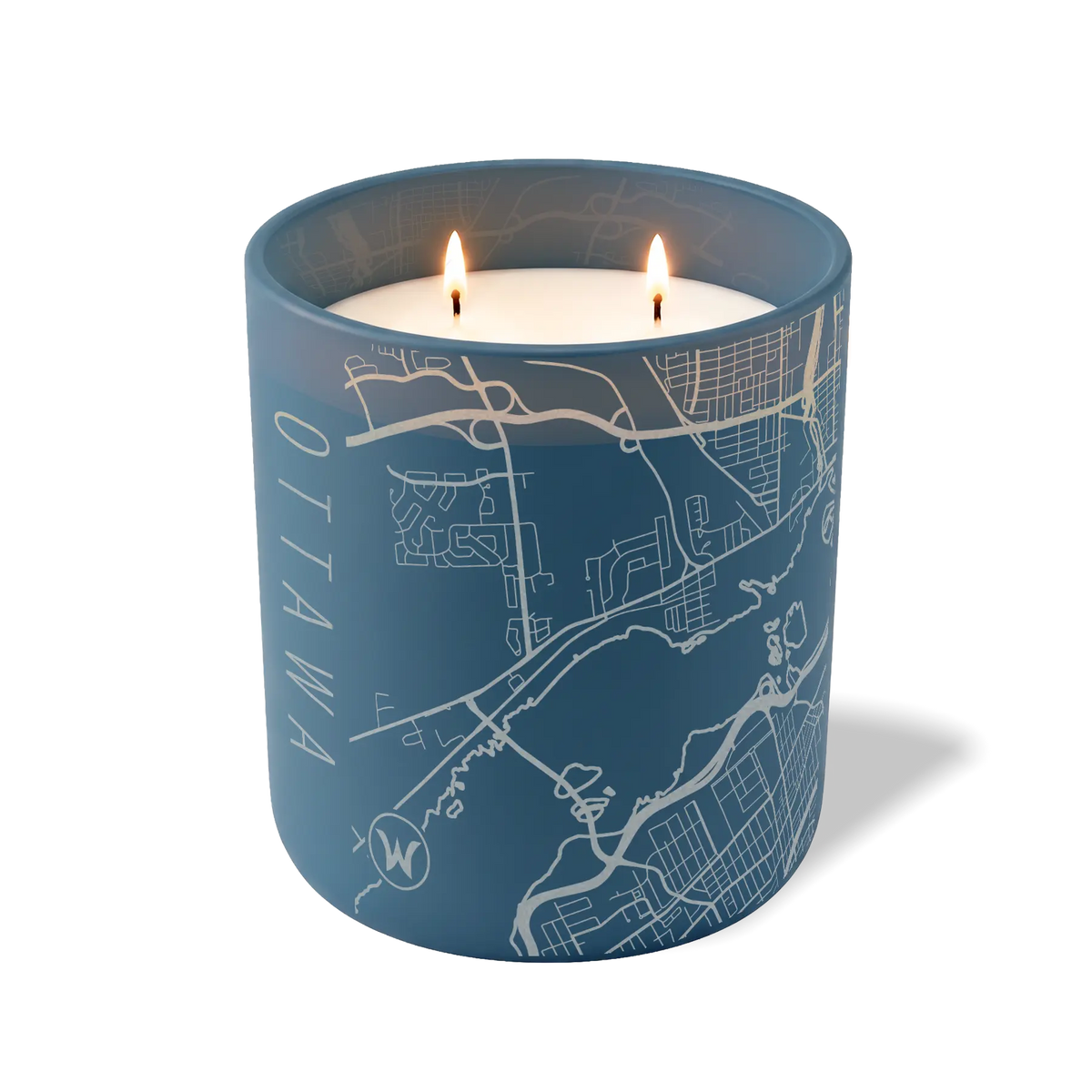 Wild Journey Custom Etched Ottawa Map 12 oz Studio Series Candle in Cobalt