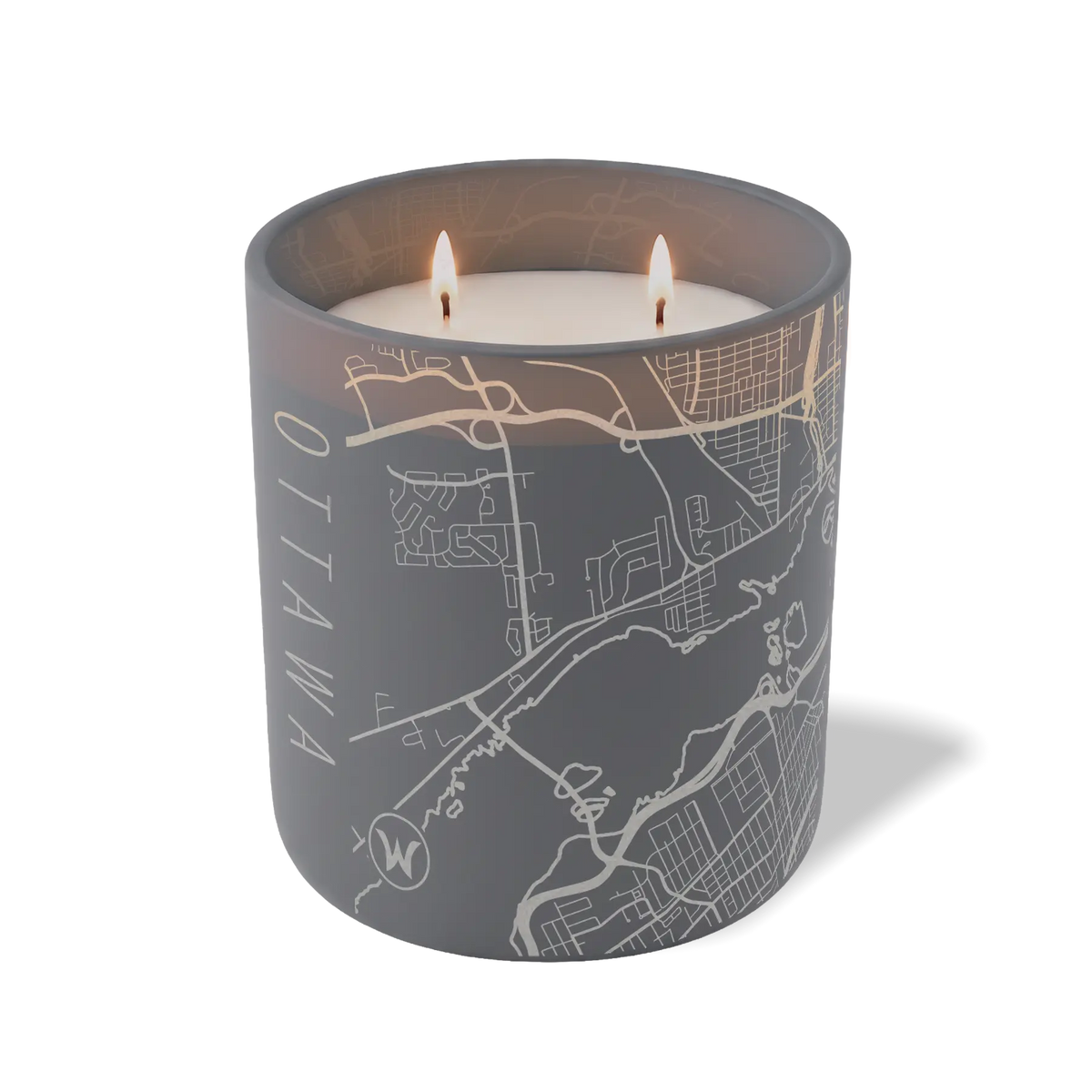 Wild Journey Custom Etched Ottawa Map 12 oz Studio Series Candle in Graphite