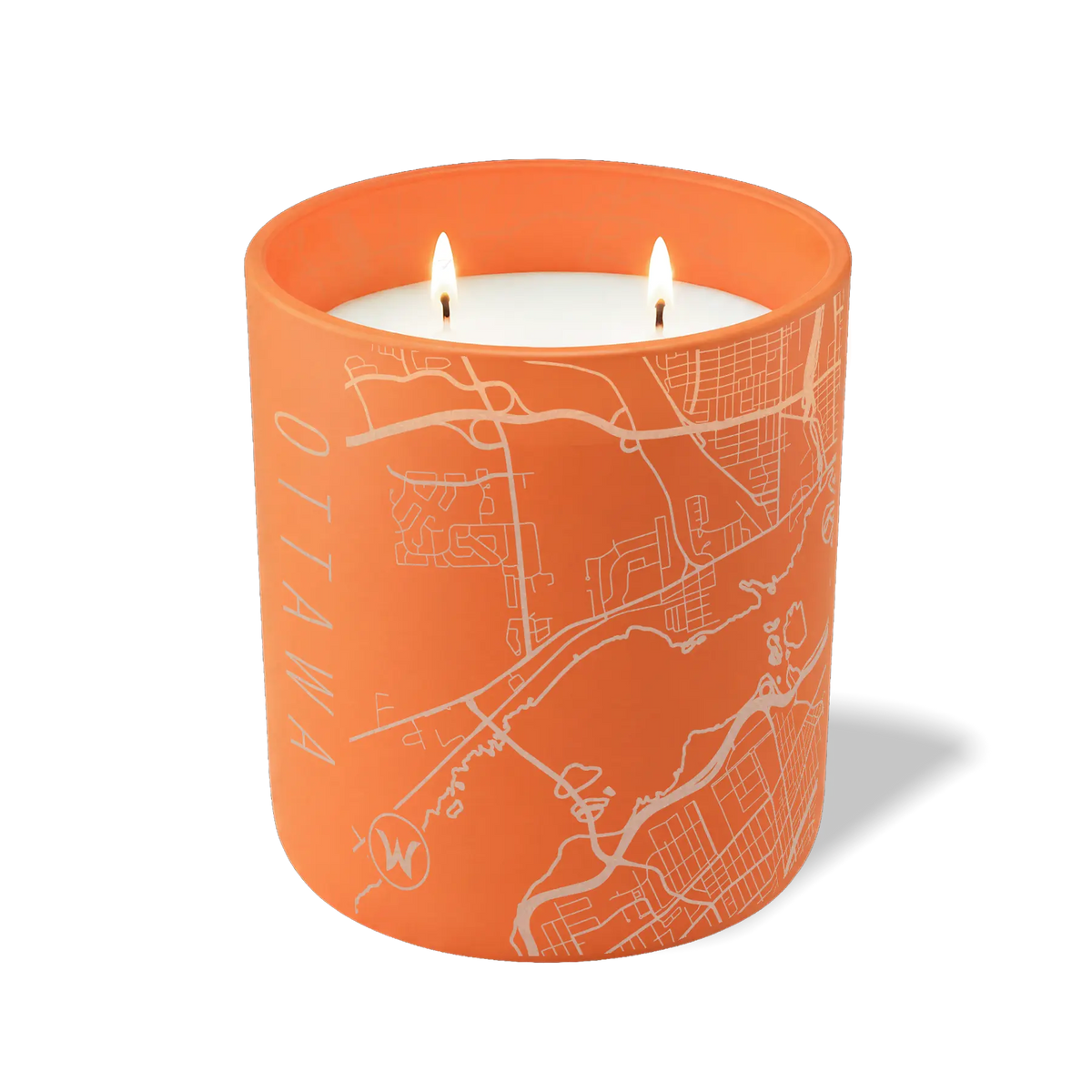 Wild Journey Custom Etched Ottawa Map 12 oz Studio Series Candle in Tangy Orange