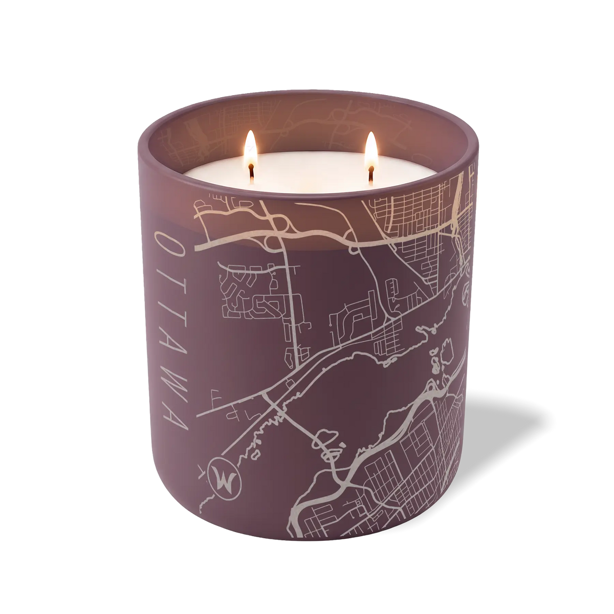 Wild Journey Custom Etched Ottawa Map 12 oz Studio Series Candle in Velvet Plum