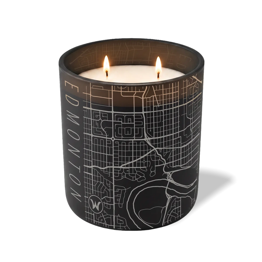 Wild Journey Custom Etched Edmonton Map 12 oz Studio Series Candle in Black