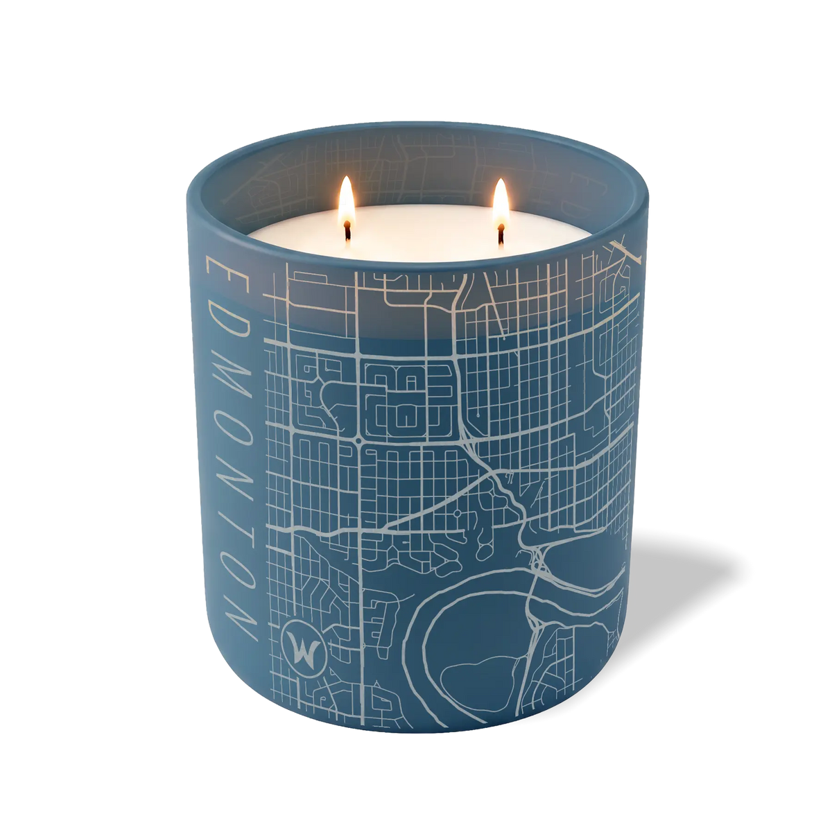 Wild Journey Custom Etched Edmonton Map 12 oz Studio Series Candle in Cobalt