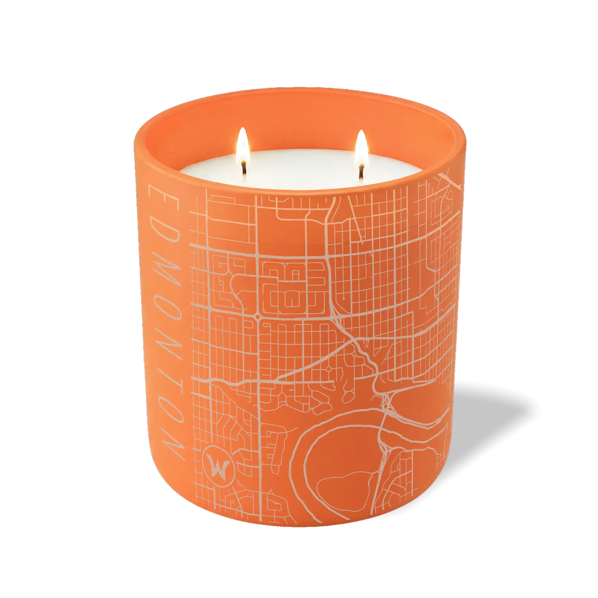 Wild Journey Custom Etched Edmonton Map 12 oz Studio Series Candle in Tangy Orange