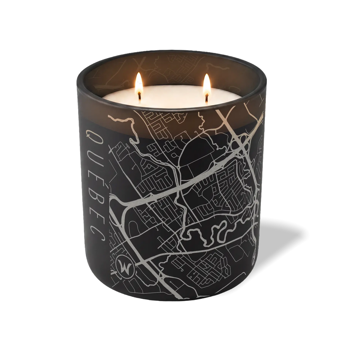 Wild Journey Custom Etched Quebec City Map 12 oz Studio Series Candle in Black
