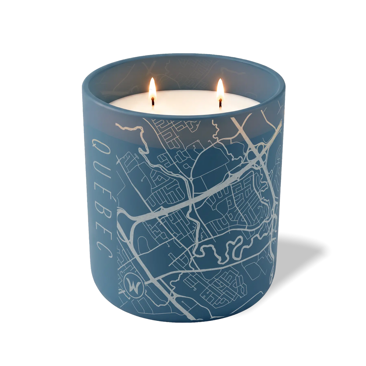 Wild Journey Custom Etched Quebec City Map 12 oz Studio Series Candle in Cobalt