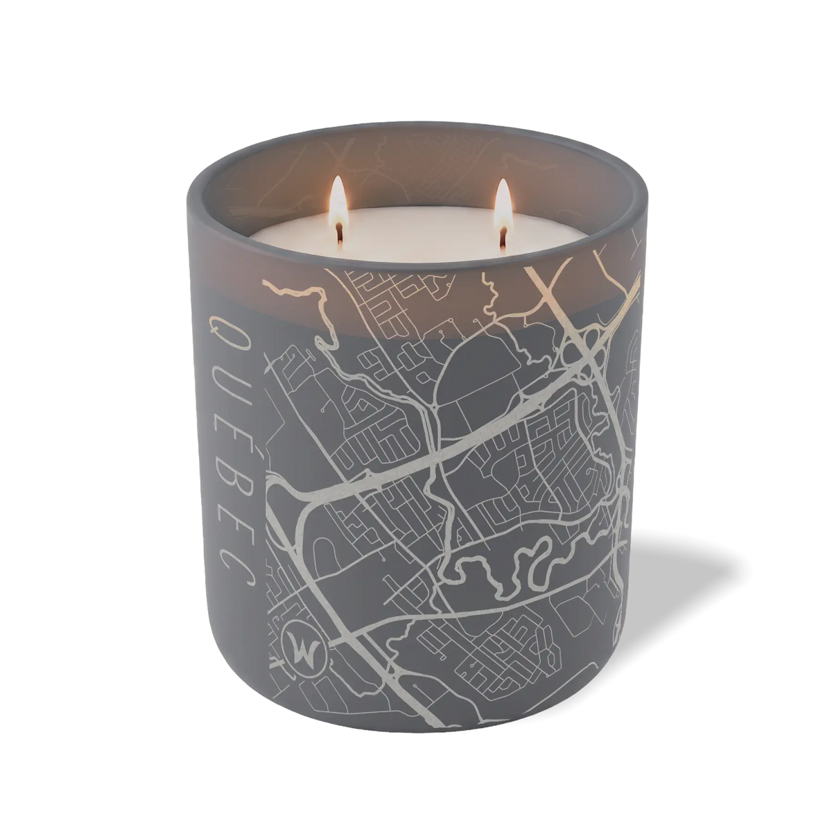 Wild Journey Custom Etched Quebec City Map 12 oz Studio Series Candle in Graphite