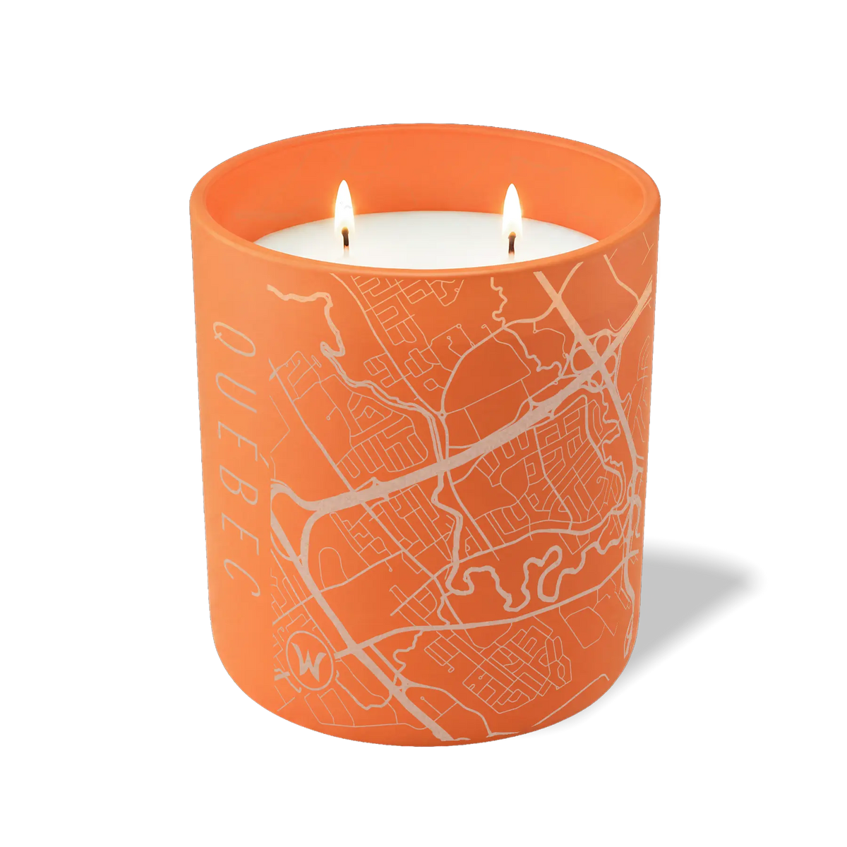Wild Journey Custom Etched Quebec City Map 12 oz Studio Series Candle in Tangy Orange