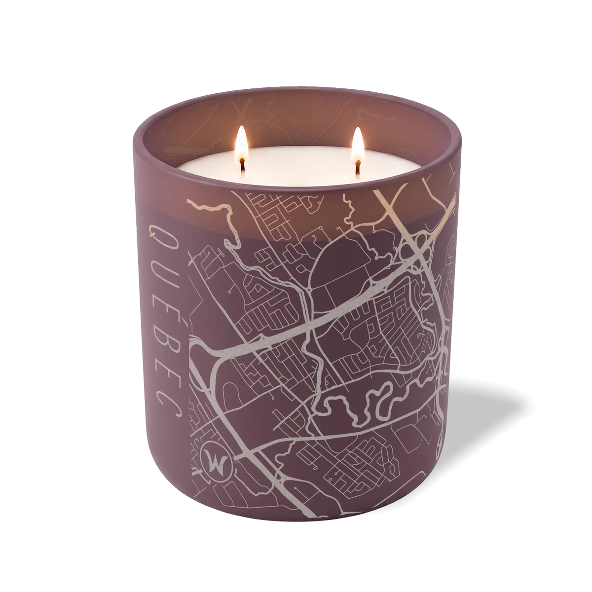Wild Journey Custom Etched Quebec City Map 12 oz Studio Series Candle in Velvet Plum