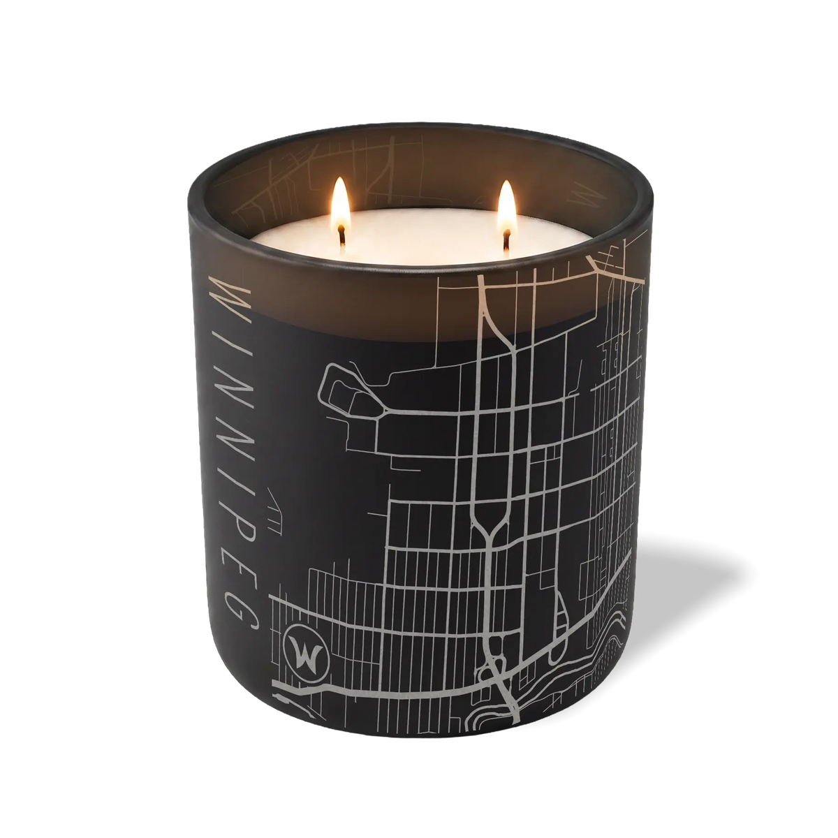Wild Journey Custom Etched Winnipeg Map 12 oz Studio Series Candle in Black