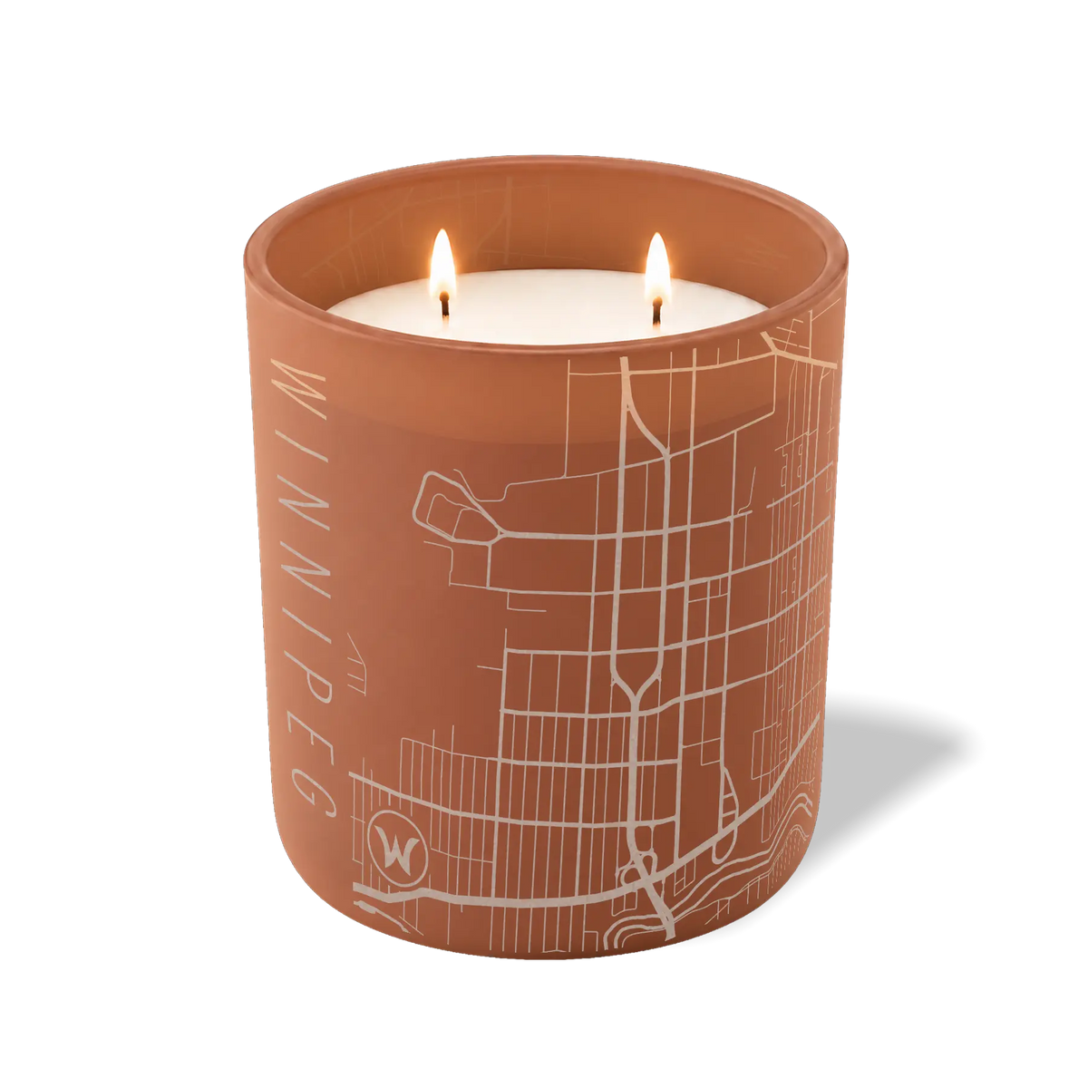 Wild Journey Custom Etched Winnipeg Map 12 oz Studio Series Candle in Clay