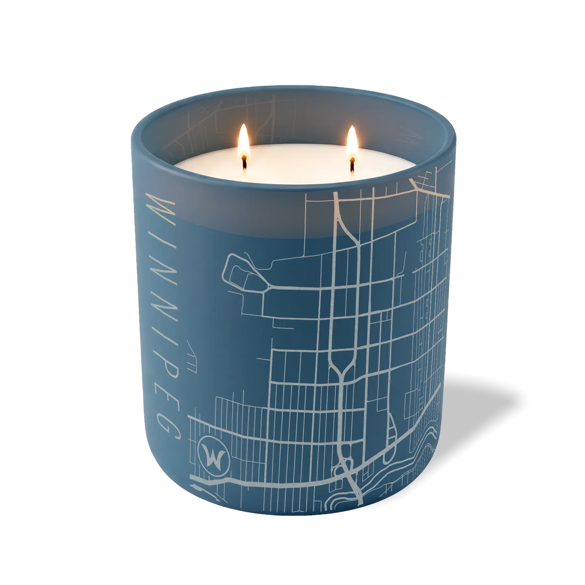 Wild Journey Custom Etched Winnipeg Map 12 oz Studio Series Candle in Cobalt