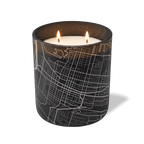 Wild Journey Custom Etched Hamilton Map 12 oz Studio Series Candle in Black