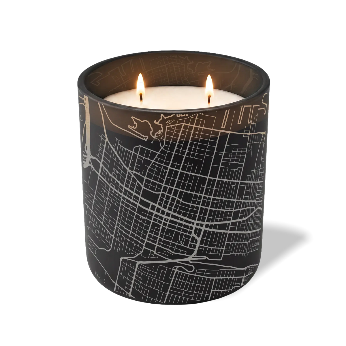 Wild Journey Custom Etched Hamilton Map 12 oz Studio Series Candle in Black