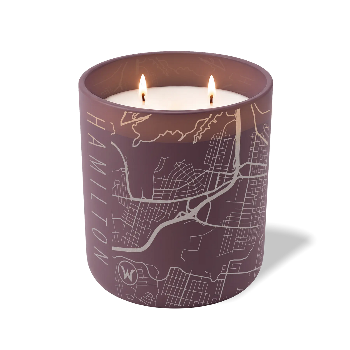 Wild Journey Custom Etched Hamilton Map 12 oz Studio Series Candle in Velvet Plum