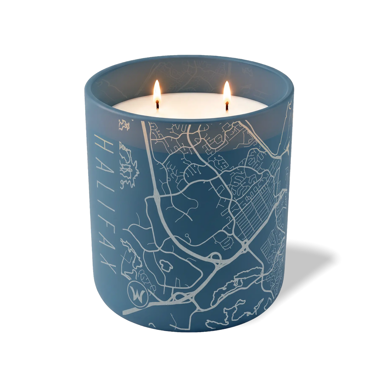 Wild Journey Custom Etched Halifax Map 12 oz Studio Series Candle in Cobalt