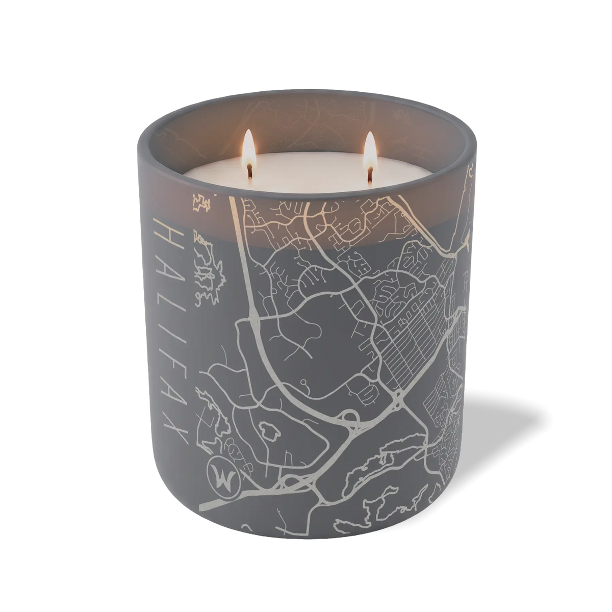 Wild Journey Custom Etched Halifax Map 12 oz Studio Series Candle in Graphite