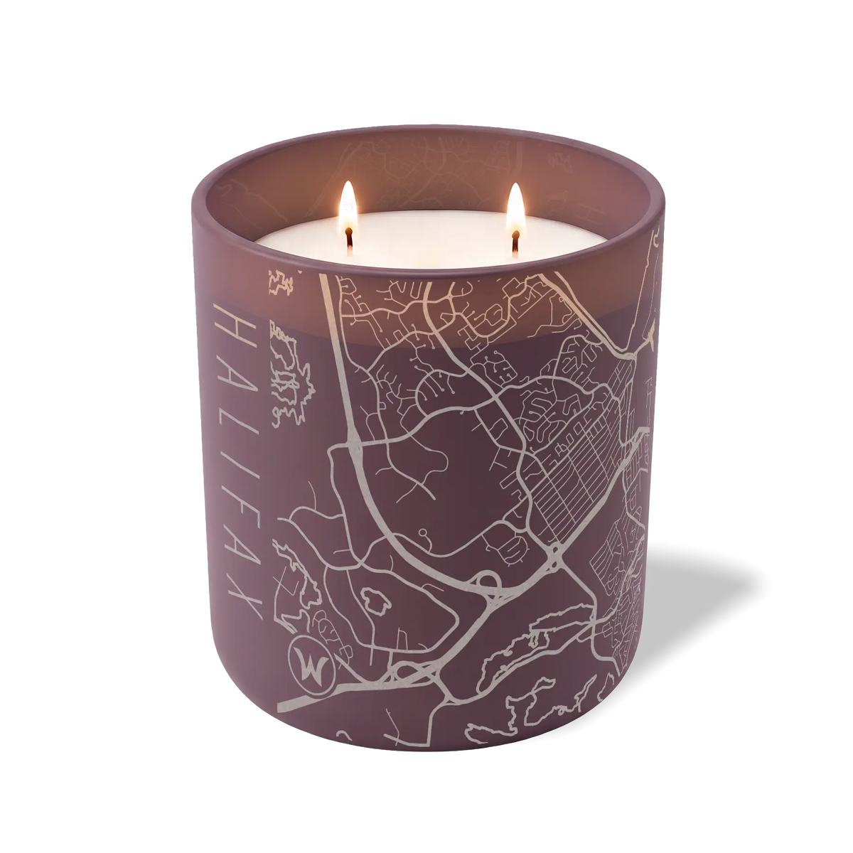 Wild Journey Custom Etched Halifax Map 12 oz Studio Series Candle in Velvet Plum